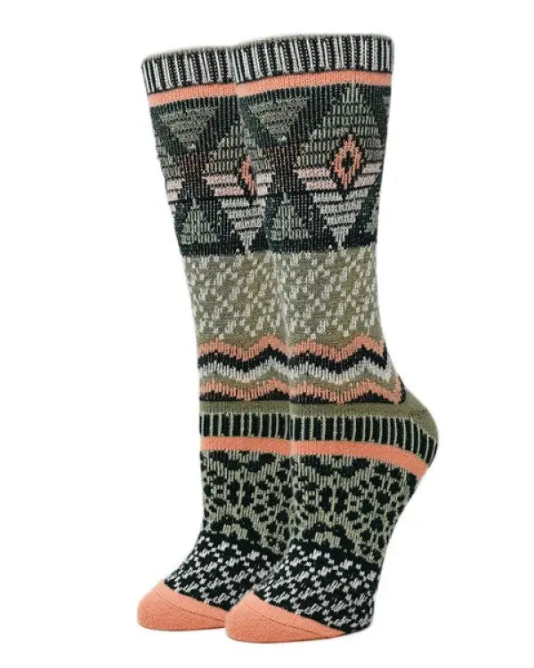 Emma - Women’s fuzzy crew socks multicolor / WS