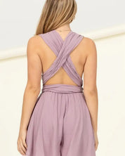 Everlasting Love Wrap Around Romper - Mauve / L - Rompers