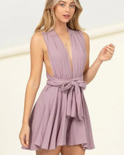 Everlasting Love Wrap Around Romper - Mauve / L - Rompers