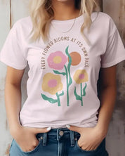 Every Flower Bloom Boho Graphic Tee - Soft Pink / S