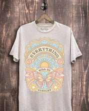 Everything Will Be Alright Graphic Top - Off White Mineral Wash / S