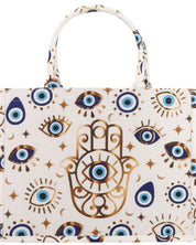 Evil Eye Hamsa Print Tote Bag