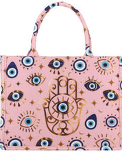 Evil Eye Hamsa Print Tote Bag