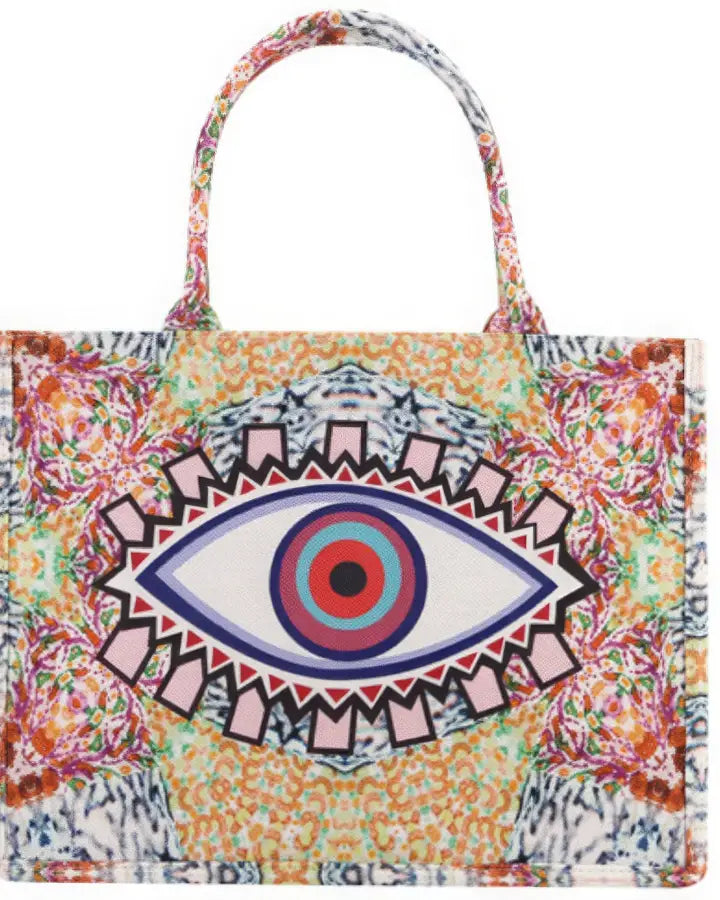 Evil Eye Print Tote Bag - Multi