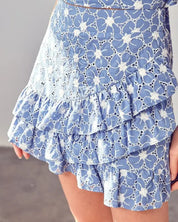 Eyelet Ruffle Skirt