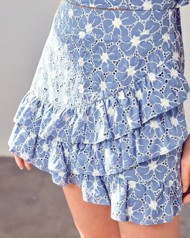 Eyelet Ruffle Skirt