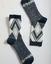 Fabiola Faux Mohair Diamond Pattern Socks