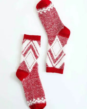 Fabiola Faux Mohair Diamond Pattern Socks