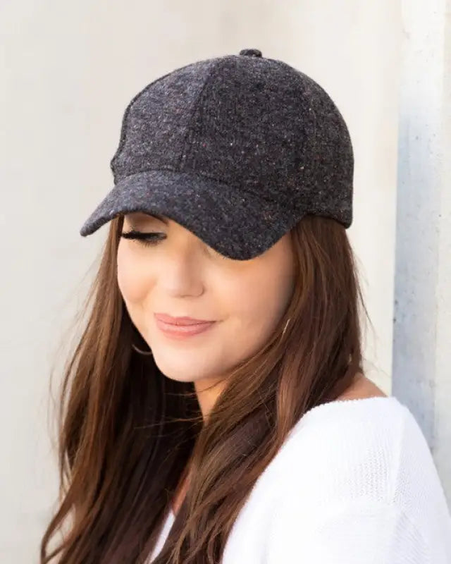 Fall Tweed Ball Cap - Black / OneSize