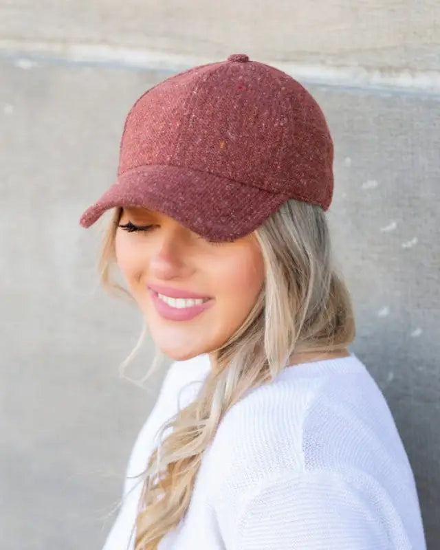 Fall Tweed Ball Cap - Rust / OneSize