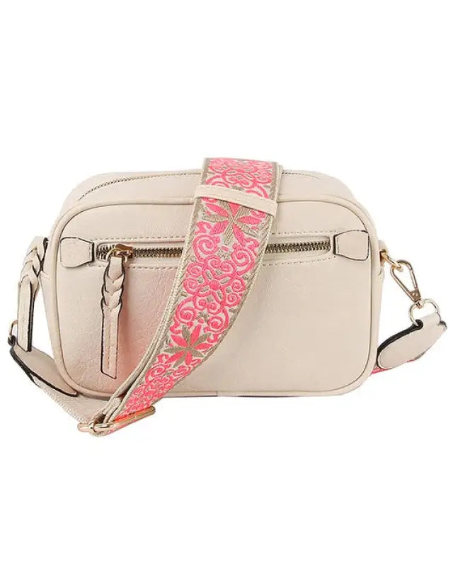 Fashion Guitar strap Crossbody Bag - Beige