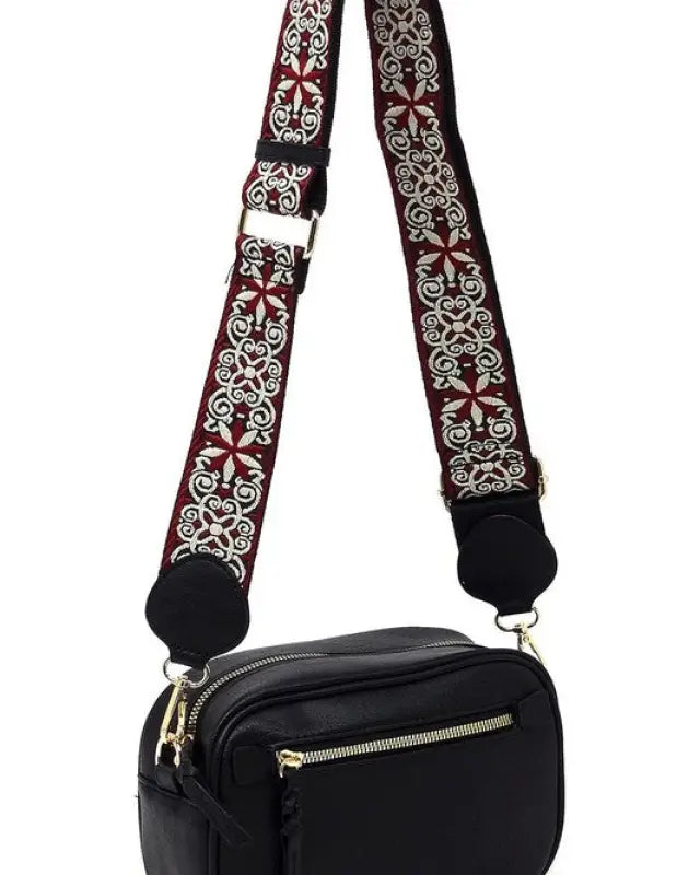 Fashion Guitar strap Crossbody Bag - BLACK