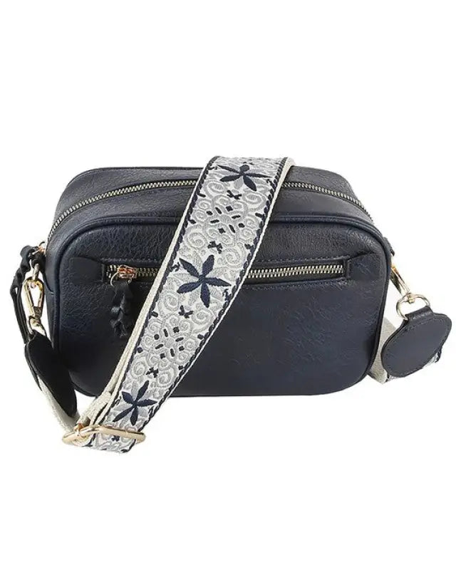 Fashion Guitar strap Crossbody Bag - NAVY