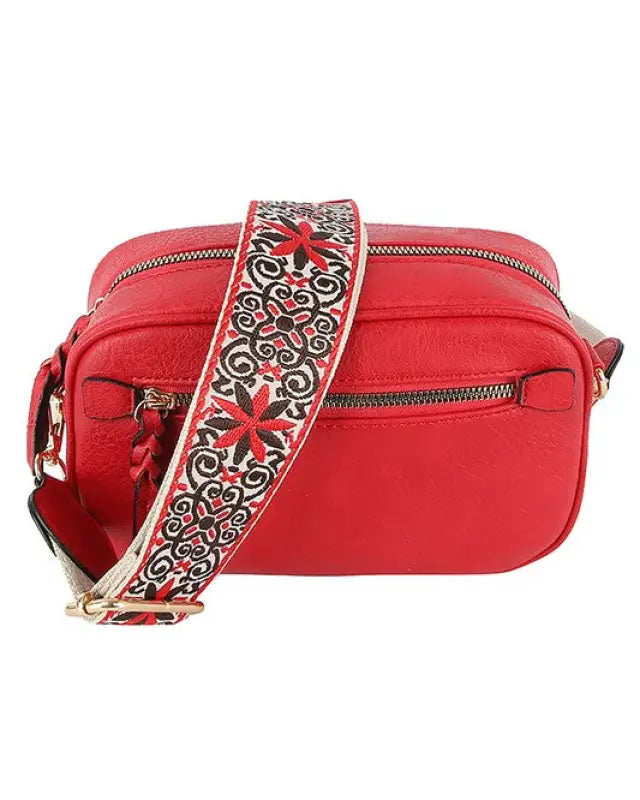 Fashion Guitar strap Crossbody Bag - Red