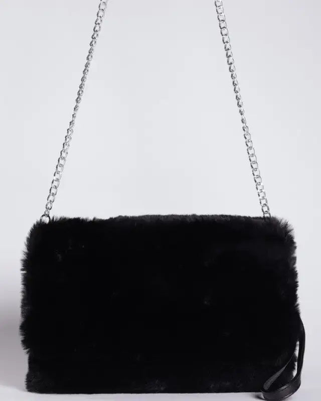 FAUX FUR SHOULDER CLUTCH PURSE