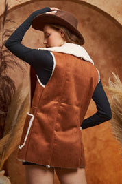 FAUX SUEDE WINTER VEST - Vests