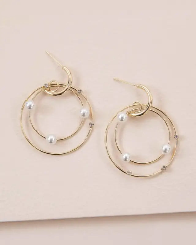 Fawn Pearl Hoop Earrings - Gold / OS