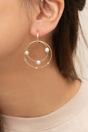 Fawn Pearl Hoop Earrings - Gold / OS