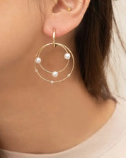 Fawn Pearl Hoop Earrings - Gold / OS