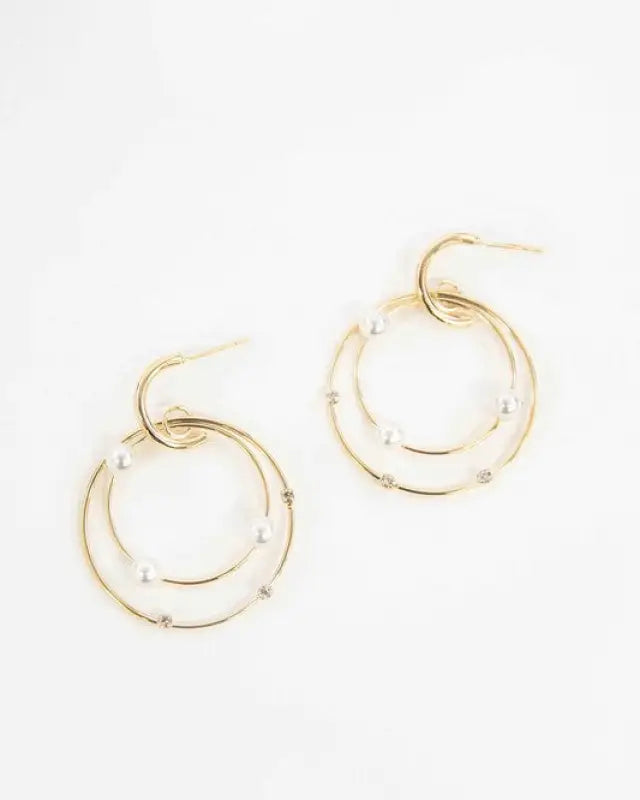 Fawn Pearl Hoop Earrings - Gold / OS