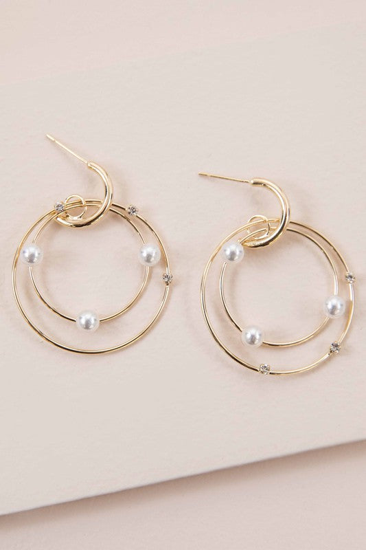 Fawn Pearl Hoop Earrings - Gold / OS