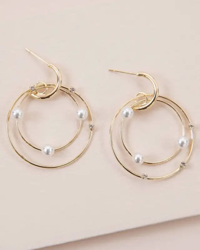 Fawn Pearl Hoop Earrings - Gold / OS