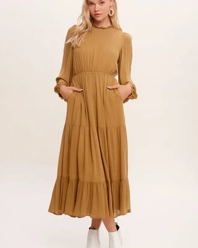 Feminine Boho Inspired Maxi Woven Dress