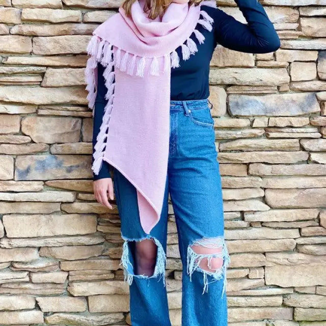 Feminine Fringe Blanket Scarf