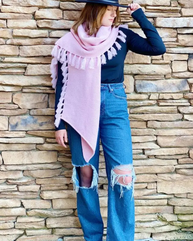 Feminine Fringe Blanket Scarf