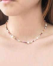 Festive Beaded Pearl Necklace - Multi / OS