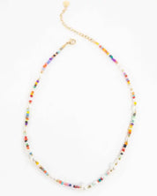 Festive Beaded Pearl Necklace - Multi / OS