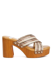 Finley Raffia High Block Heel Mules