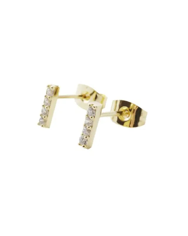 Flat Drop Crystal Bar Earrings