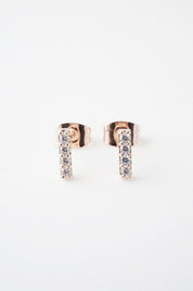 Flat Drop Crystal Bar Earrings