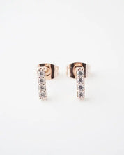 Flat Drop Crystal Bar Earrings