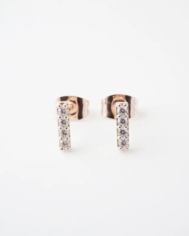 Flat Drop Crystal Bar Earrings