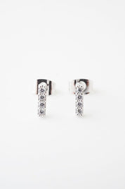 Flat Drop Crystal Bar Earrings