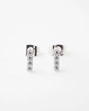 Flat Drop Crystal Bar Earrings