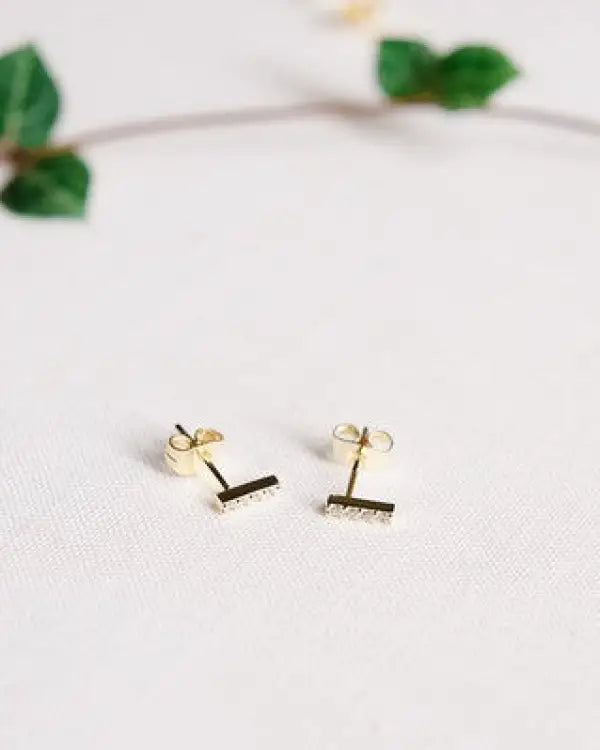 Flat Drop Crystal Bar Earrings