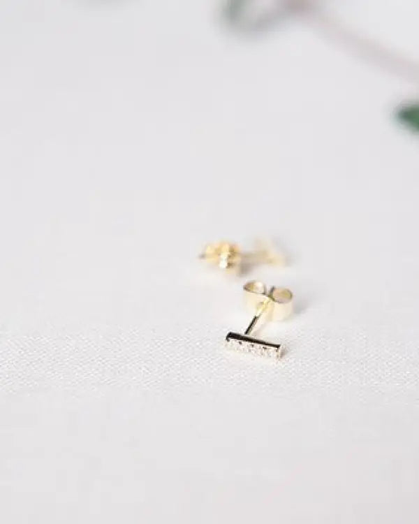 Flat Drop Crystal Bar Earrings