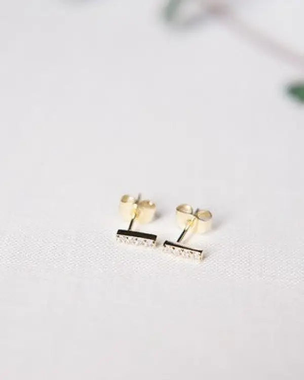 Flat Drop Crystal Bar Earrings