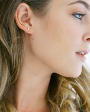 Flat Drop Crystal Bar Earrings