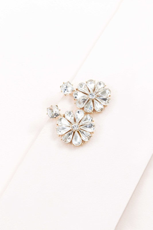 Fleur Drop Earrings - Crystal / OS