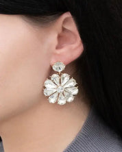 Fleur Drop Earrings - Crystal / OS