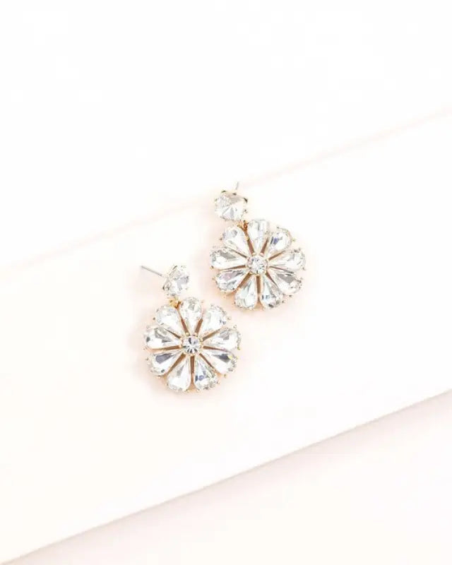 Fleur Drop Earrings - Crystal / OS