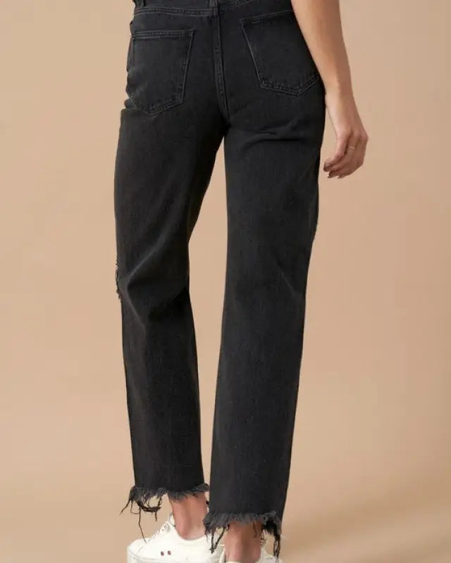 FLIPPED WAIST STRAIGHT JEANS