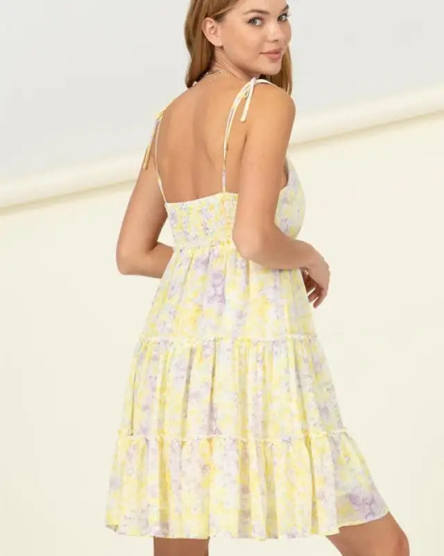 Flirty Floral Tie-Strap Midi Dress