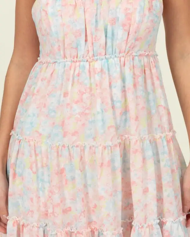 Flirty Floral Tie-Strap Midi Dress