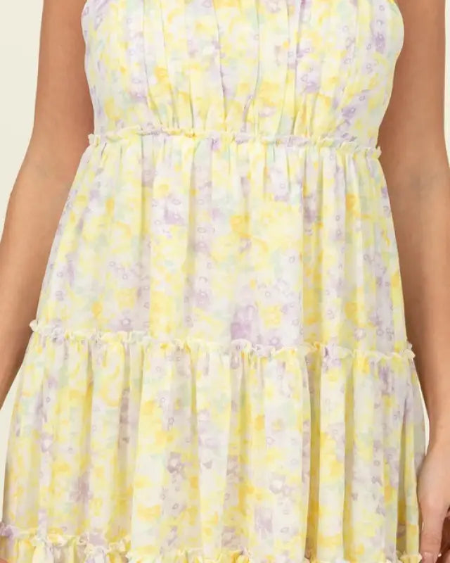 Flirty Floral Tie-Strap Midi Dress