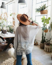 Floral Embroidered Stitch Kimono